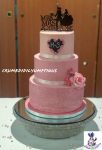 ombre pink sparkle wedding cake