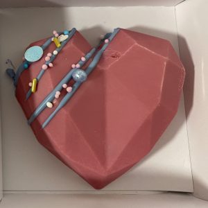 Geometric hearts, choose your colour scheme and filling from cake or cookie dough