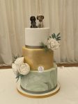Marble and metallics wedding cakes scotland