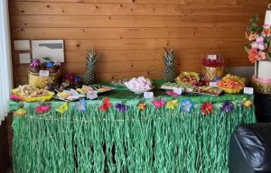 Hawaiian themed dessert table