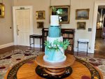 Greens freesia wedding cake