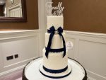 Ribbon and pearl wedding cake scotland