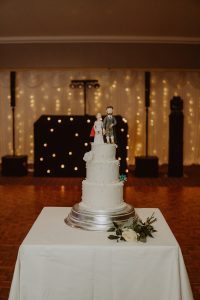 Delicate sugar pearl wedding cake