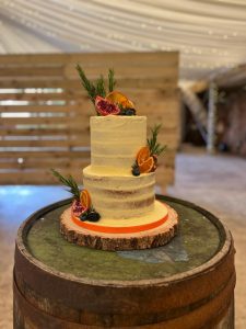 Semi naked wedding cakes in Fife