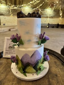 Hand painted wedding cakes Scotland comrie Croft Perthshire fresh fruit cake flavours