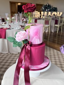 Burgundy and pink wedding cake gallery fife the old manor hotel