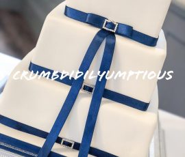 elegant diamante 3 tier plain wedding cakes scotland