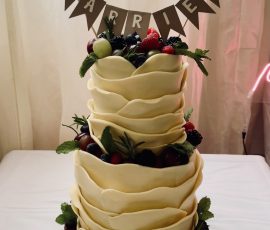 Chocolate wrap with fruit white chocolate wrapped cake with fruit wedding cakes in fife crumbdidilyumptious Glenrothes