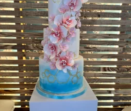Orchid ombré wedding cake Perthshire