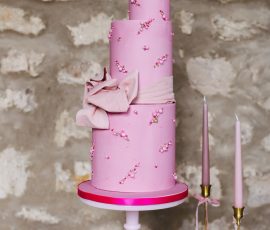 Set it to Luxury Wedding Cake Edinburgh - Sculptural Pink and White Design - Crumbdidilyumptious wedding cake gallery fife