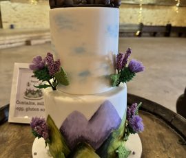 Hand painted wedding cakes Scotland comrie Croft Perthshire fresh fruit cake flavours